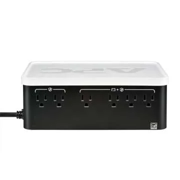 APC UPS Battery Backup & Surge Protector, 500VA UPS with 4 Backup Battery Outlets, Type C USB Charging, BE500G3 Back-UPS