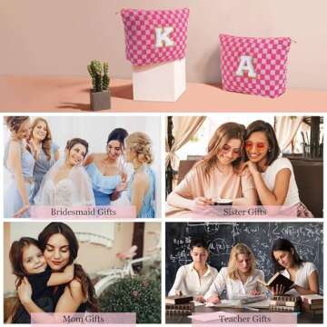 YOOLIFE Personalized Initial Cosmetic Bag - Perfect Gift