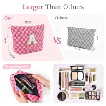 YOOLIFE Personalized Initial Cosmetic Bag - Perfect Gift