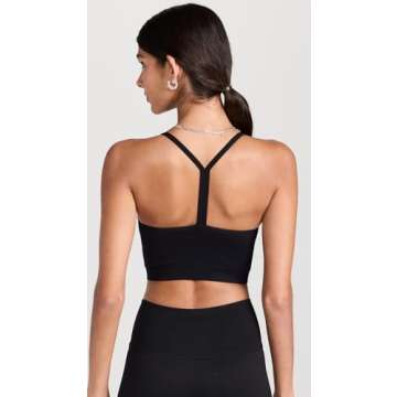 Set Women's Sculptflex Ribbed V Bra, Onyx, Black, XS