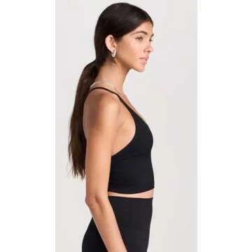 Set Women's Sculptflex Ribbed V Bra, Onyx, Black, XS