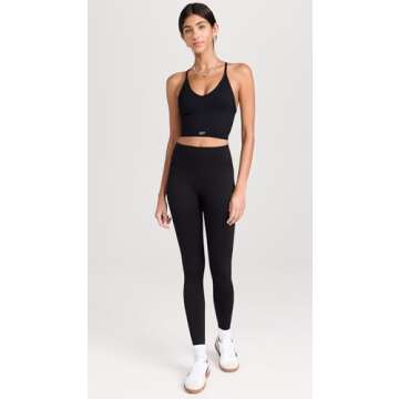 Set Women's Sculptflex Ribbed V Bra, Onyx, Black, XS