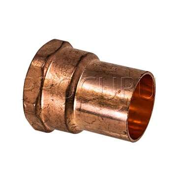 PROCURU 10-Pack 1/2-Inch Copper Female Adapter C x FNPT, Certified Safe for Drinking Water (CWFA0012-10P)
