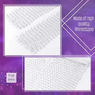 Yokawe Rhinestones Fishnet Pants Black Mesh See Through Leggings Sexy Cover Up Hollow Out Outfit Nightclub Rave Festival Body Chain for Women and Girls