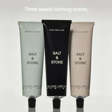Salt & Stone Body Lotion for Women & Men| Scented Daily Body Lotion | Hydrates, Nourishes & Softens Skin | Restores Dry Skin | Fast-Absorbing | Cruelty-Free & Vegan (100 ml) (Bergamot & Hinoki)