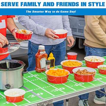 GoBig Red Party Cup Bowls - 50 Small Disposable Plastic Bowls