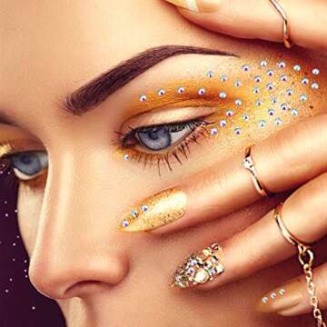 1440 Pack Crystal Flat Back Rhinestone Round Diamante Gems, Non-Self-Adhesive (Clear AB, 4 MM)