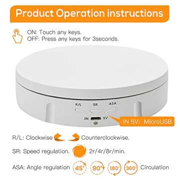 Motorized Photography Rotating Display Stand with Backgrounds