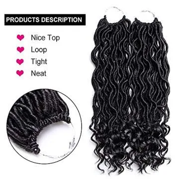 6 PCS/Lot Goddess Locs Crochet Hair 20 Inch Wavy Curly Faux Locs Crochet Hair Braiding Hair With Curly End Soft Locs Crochet Goddess Locs Synthetic Braids Crochet Locs Braiding Hair (20" 6 Packs, #1B)