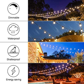 Banord 102FT Outdoor String Lights for Patio Parties