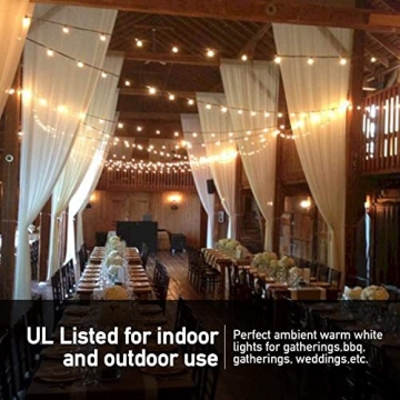 Banord 102FT Outdoor String Lights for Patio Parties
