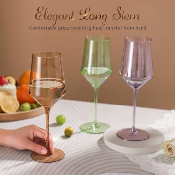 Physkoa Colored Wine Glasses Set - Fun & Elegant