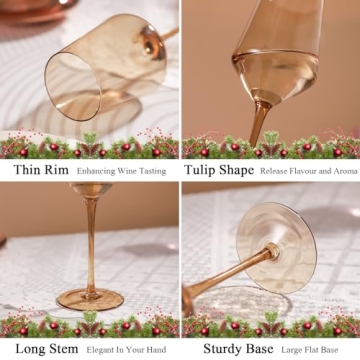 Physkoa Colored Wine Glasses Set - Fun & Elegant