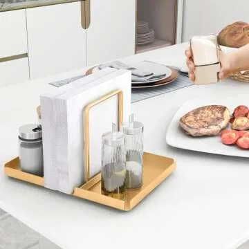 Stylish Gold Napkin Holder for Dining and Table Use - Audmore