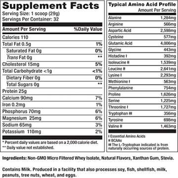 About Time Whey Isolate Protein, Non-GMO, All Natural, Lactose/Gluten Free, 24g of Protein Per Serving (Vanilla - 2 Pounds)