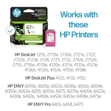 HP 67XL High-yield Ink Cartridge for Stunning Prints | Compatible