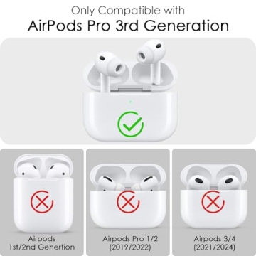 VISOOM Cute Clear AirPods Pro 3 Cases - Stylish Protection with Keychain