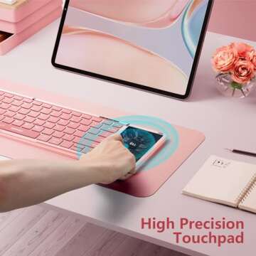 Compact Foldable Bluetooth Keyboard with Touchpad for Travel