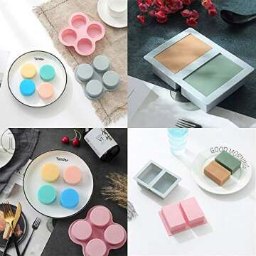COKWO Silicone Soap Molds for Baking & Crafting Fun