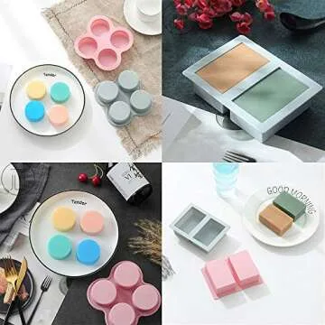 COKWO Silicone Soap Molds for Baking & Crafting Fun