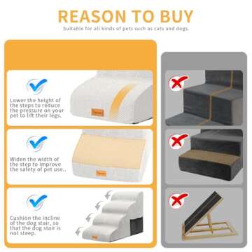Topmart Foam Dog Steps - Non-Slip Pet Stairs