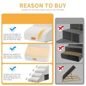 Topmart Foam Dog Steps - Non-Slip Pet Stairs