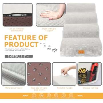 Topmart Foam Dog Steps - Non-Slip Pet Stairs
