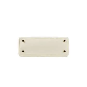 VICTORIA HYDE White Women's Satchel Handbags, Leather Top Handle Purse