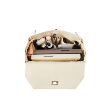 VICTORIA HYDE White Women's Satchel Handbags, Leather Top Handle Purse