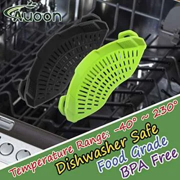 AUOON Clip-On Strainer 2PACK for Pots and Pans