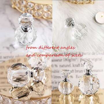 Elegant H&D Vintage Clear Perfume Bottle, Refillable Crystal