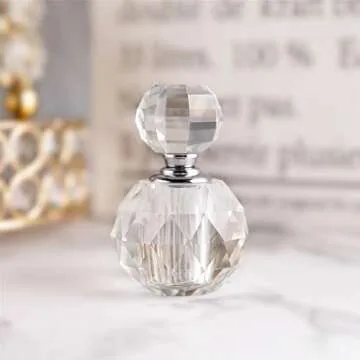 Elegant H&D Vintage Clear Perfume Bottle, Refillable Crystal