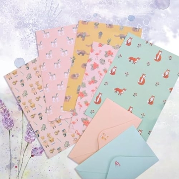 Cute 90PCS Writing Paper & Envelopes Set - 10 Styles