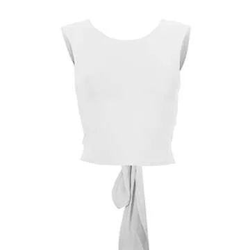 SOFIA'S CHOICE Women's Sexy Backless Crop Top in White