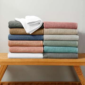 Soft White 6 Piece Cotton Bath Towel Set - Durable & Eco-Friendly