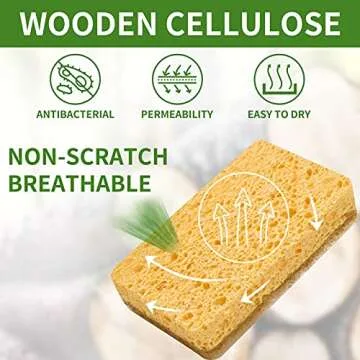 CFQ Plant Fiber Dish Sponges 12 Count Eco-Friendly Non-Scratch