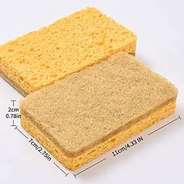 CFQ Plant Fiber Dish Sponges 12 Count Eco-Friendly Non-Scratch