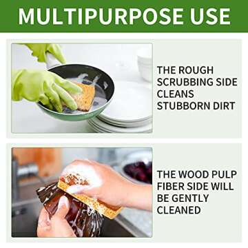 CFQ Plant Fiber Dish Sponges 12 Count Eco-Friendly Non-Scratch