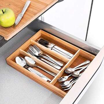 Eco-Friendly Bamboo Silverware Organizer for Every Home