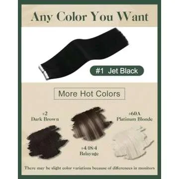 Ugeat 18 Inch Black Tape in Hair Extensions for Women