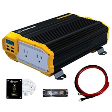 Krieger 1100 Watt 12V Power Inverter with Installation Kit