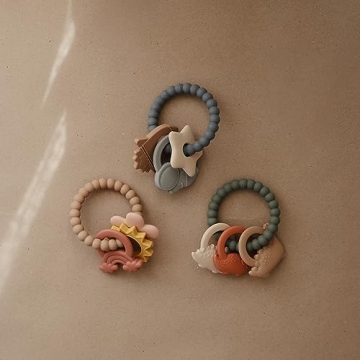 Mushie Silicone Space Teething Ring for Babies