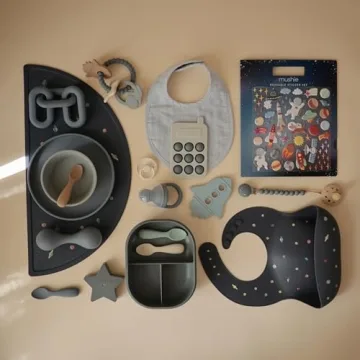 Mushie Silicone Space Teething Ring for Babies