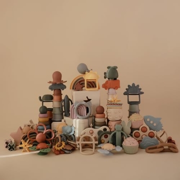 Mushie Silicone Space Teething Ring for Babies