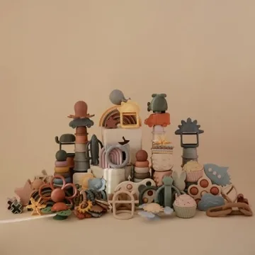 Mushie Silicone Space Teething Ring for Babies