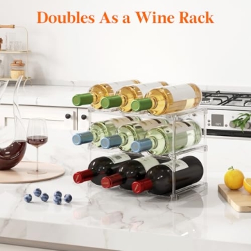 Lifewit Stackable Water Bottle and Wine Rack Organizer