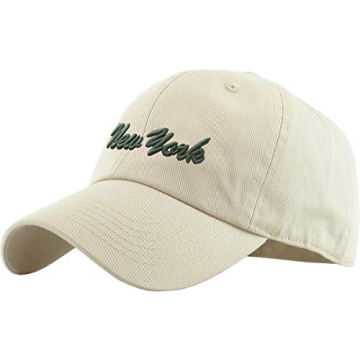 KB-LOW3 IVO NYC New York City Cotton Cap Adjustable Hat Polo Style Low Profile Dad Hat Ivory
