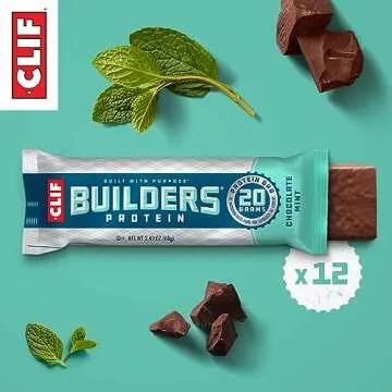 CLIF Builders - Chocolate Mint Flavor - Plant Based Protein Bars - Gluten Free - Non-GMO - Low Glyce...