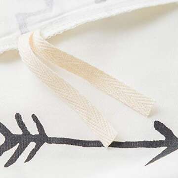 YuHeGuoJi Boho Duvet Cover Queen 100% Cotton Vintage Aztec Duvet Cover 3 Pcs Set 1 Black and White Geometric Duvet Cover with Zipper Ties 2 Pillowcases Bohemian Arrow Striped Bedding Set Luxury Soft