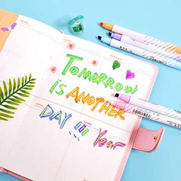 Ann Bully Highlighters Assorted Color, Bible Gel Highlighters No Bleed, 12Pcs Mulit Color Magic Marker Set Pens, Dual Tip Pens for School Classroom & Office Journaling Supplies